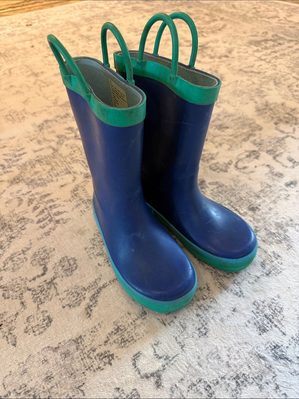 Target Kids Blue and Teal Waterproof Pull-On Rain Boots